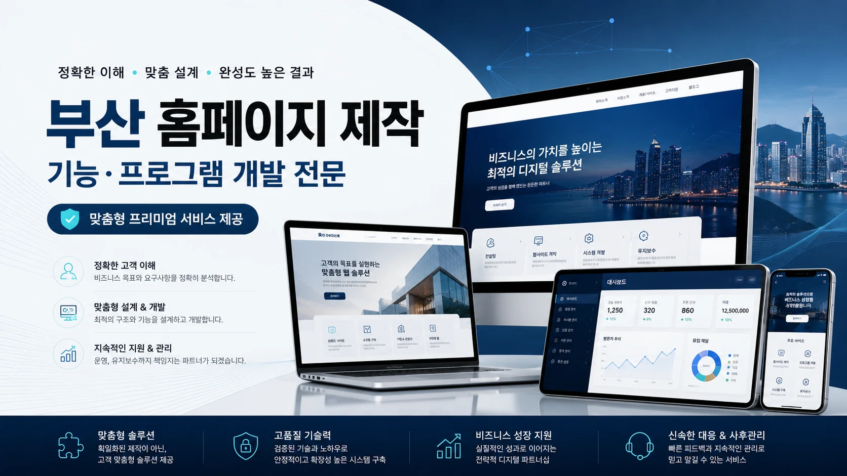 부산 홈페이지 제작 전문, 맞춤형 기능·프로그램 개발까지
